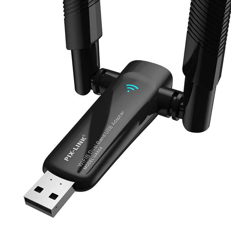 Adaptateur WiFi USB Pix-Link UAX04 WiFi6 Double Antennes