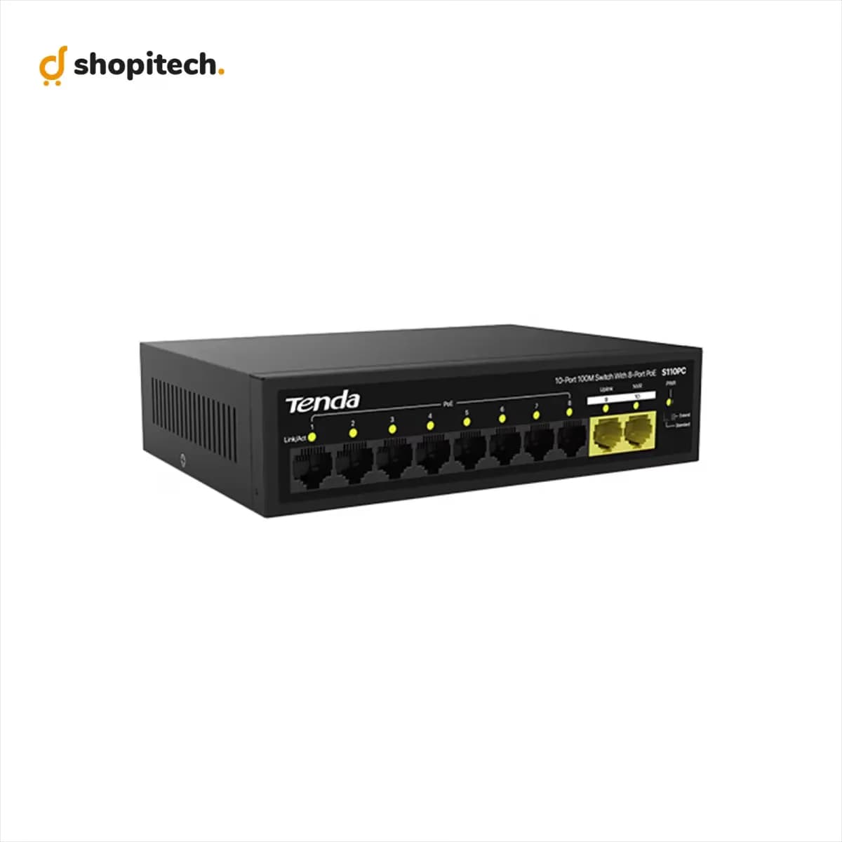 Switch PoE Tenda S11OPC - ports PoE et LED