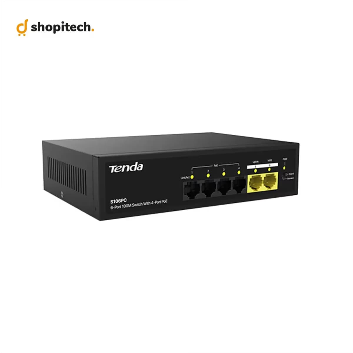 Switch PoE Tenda S106PC - ports PoE et LED