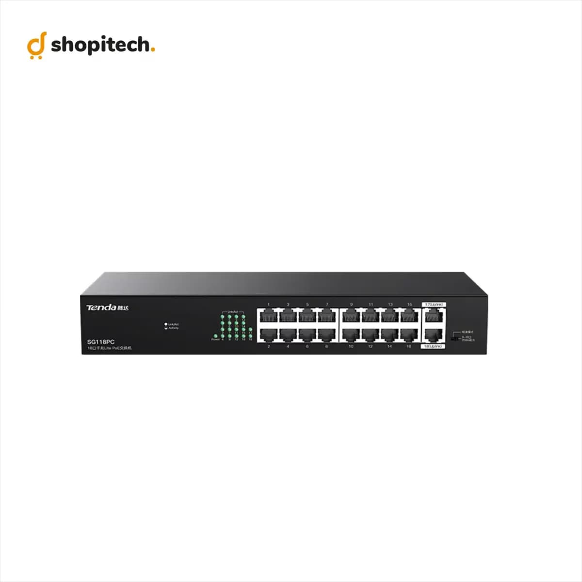 Switch PoE Gigabit Tenda SG118PC – 18 Ports dont PoE