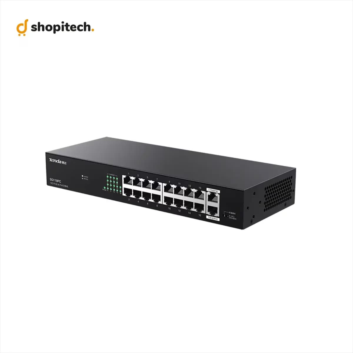 Switch PoE Gigabit Tenda SG118PC – 18 Ports dont PoE