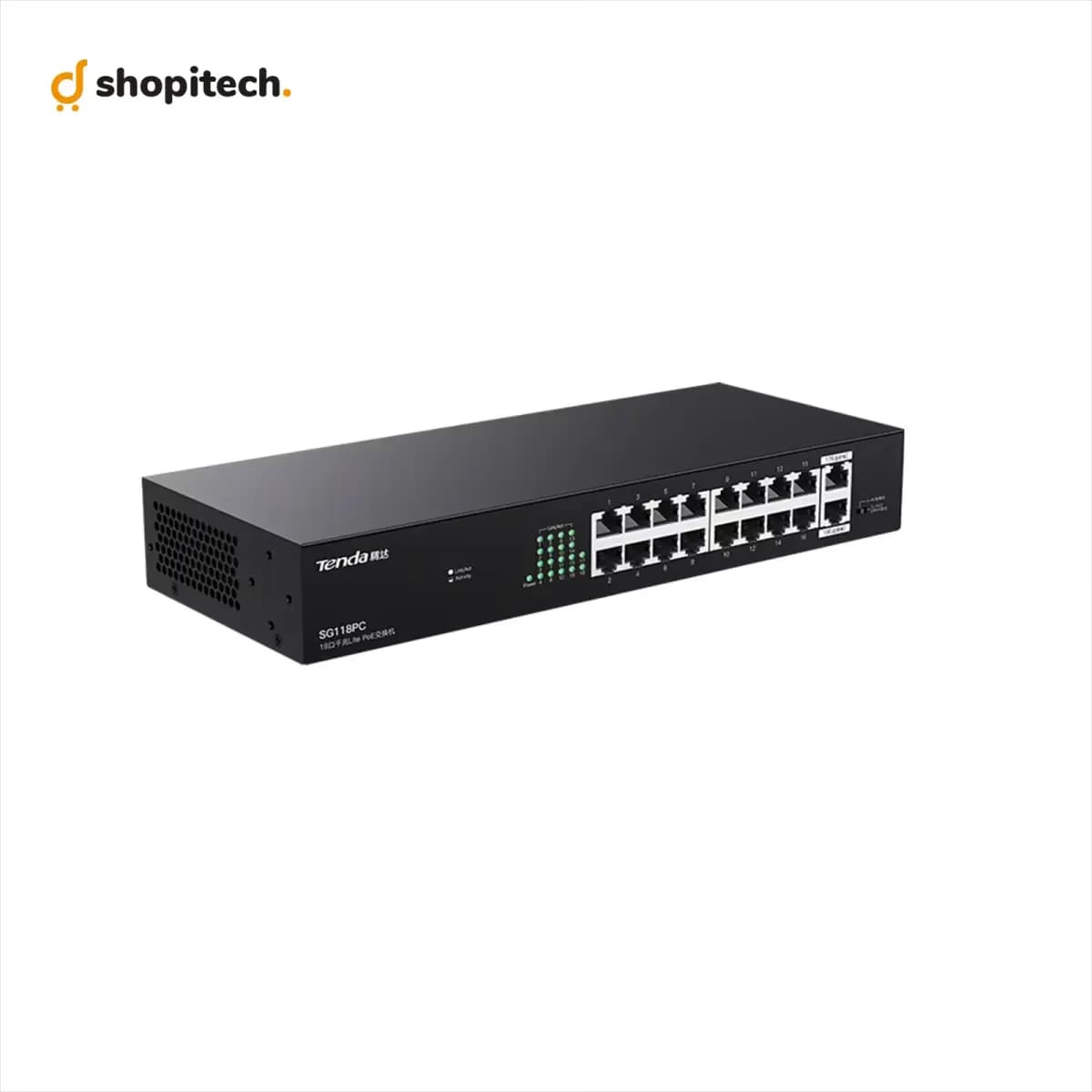 Switch PoE Gigabit Tenda SG118PC – 18 Ports dont PoE