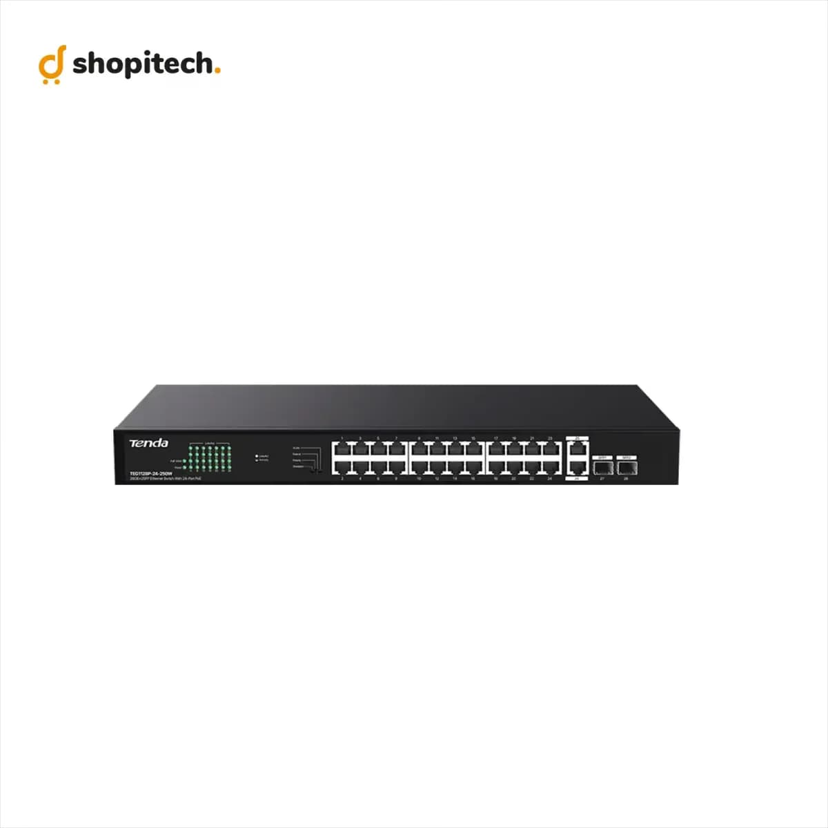 Switch PoE Gigabit Tenda TEG1128P – 24 Ports PoE 250W + 2 SFP