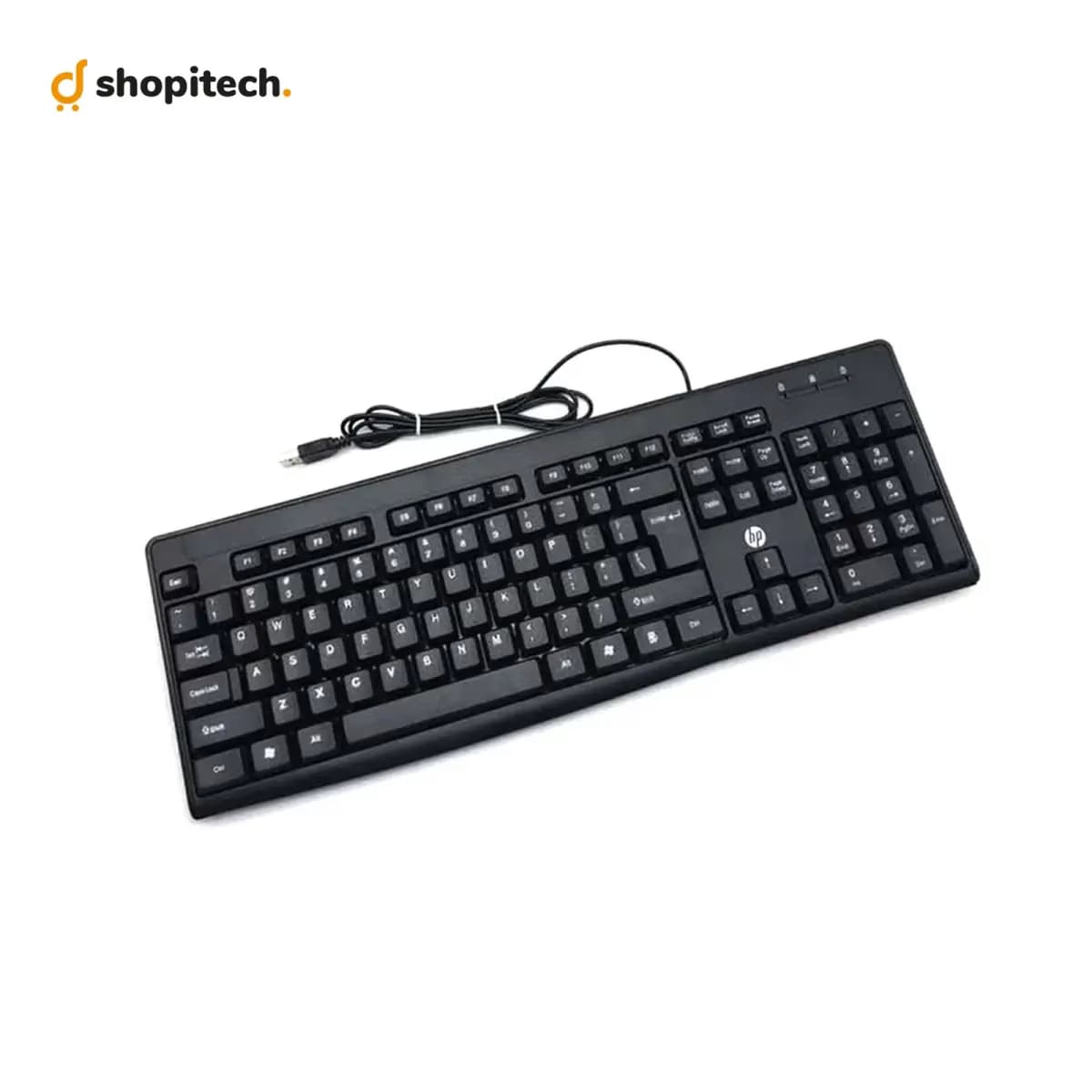 Clavier filaire HP K1600 - vue de face touches silencieuses