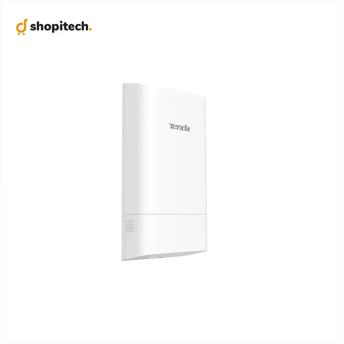 Pont WiFi extérieur Tenda O1-5G - connectique et support de fixation